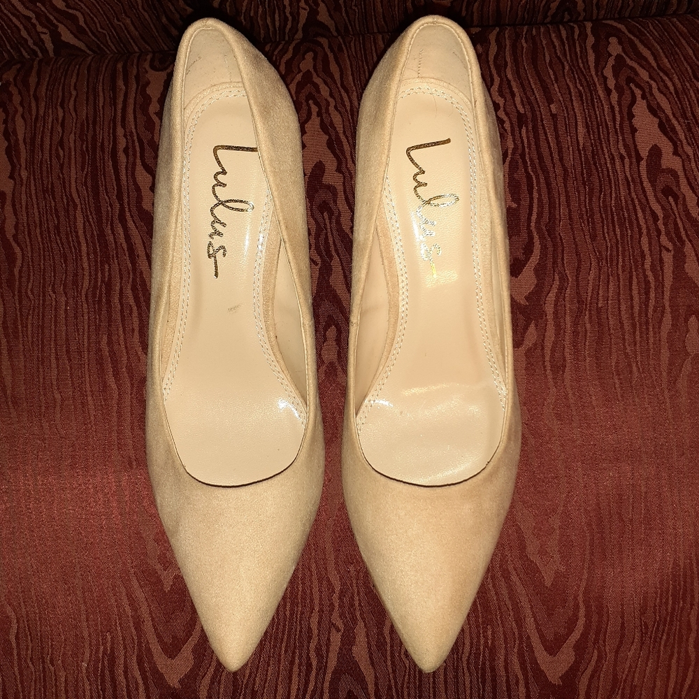 LULUS BEIGE/TAN 3" HEELS WOMEN'S SIZE 6.5